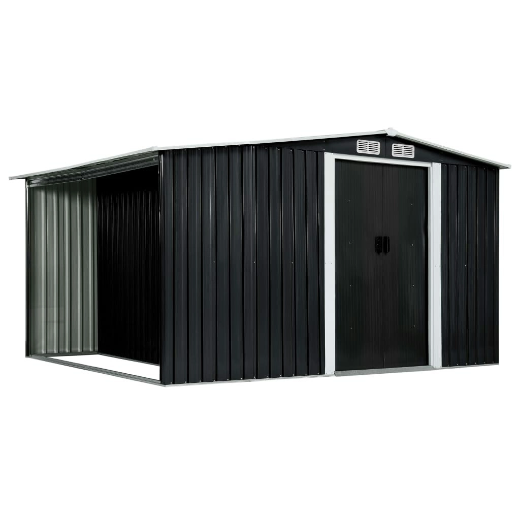 Garden Shed with Sliding Doors Anthracite 329.5x205x178 cm Steel 144020