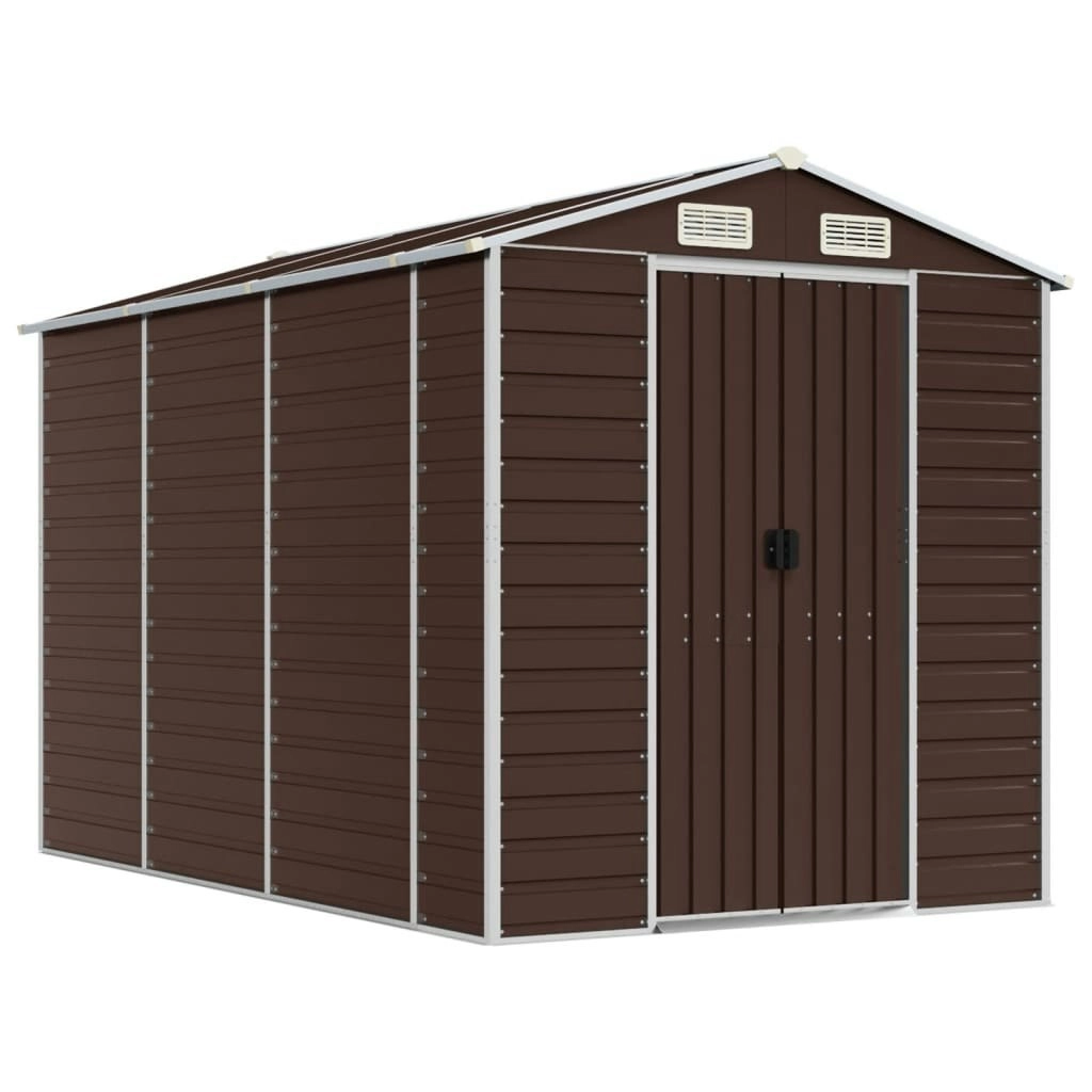 Garden Shed Brown 191x300x198 cm Galvanised Steel 3188266