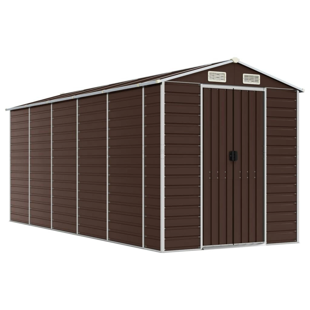 Garden Shed Brown 191x470x198 cm Galvanised Steel 3188268