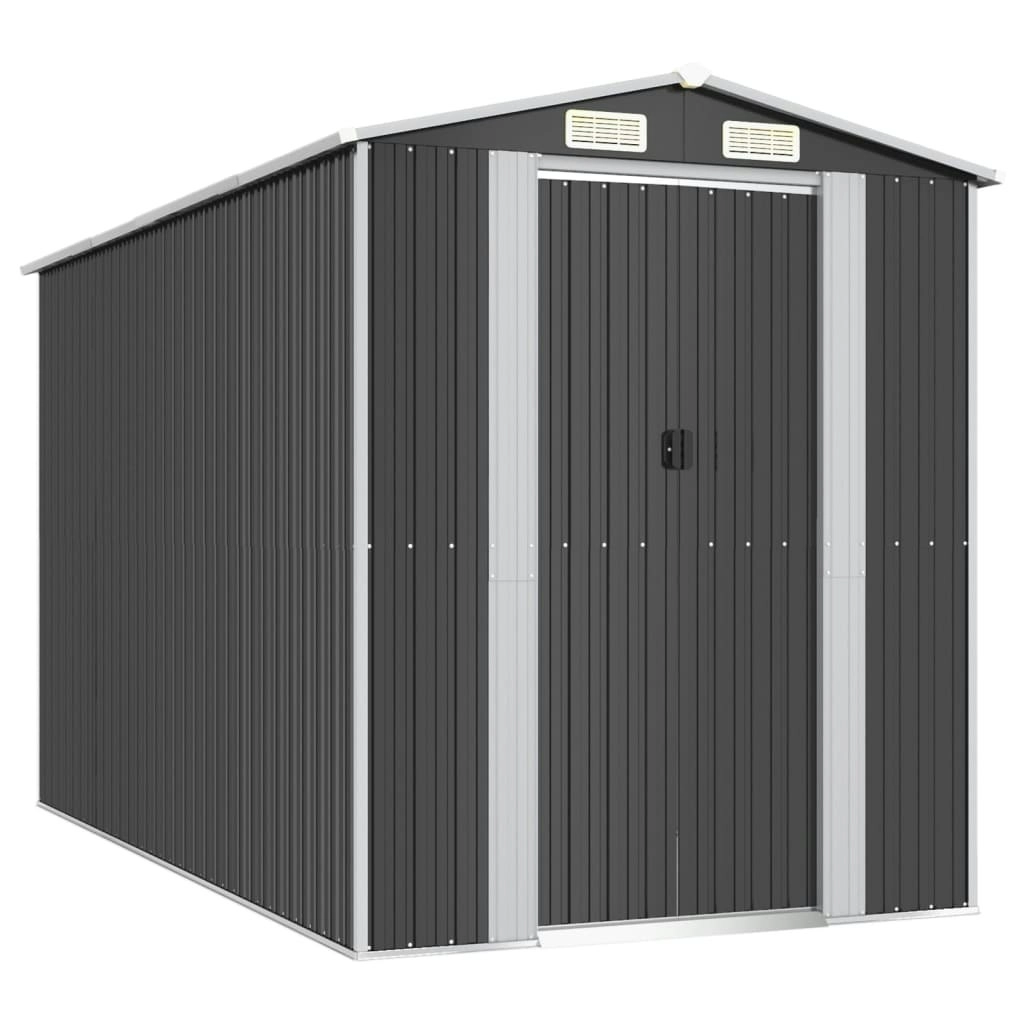 Garden Shed Anthracite 192x357x223 cm Galvanised Steel 3147451