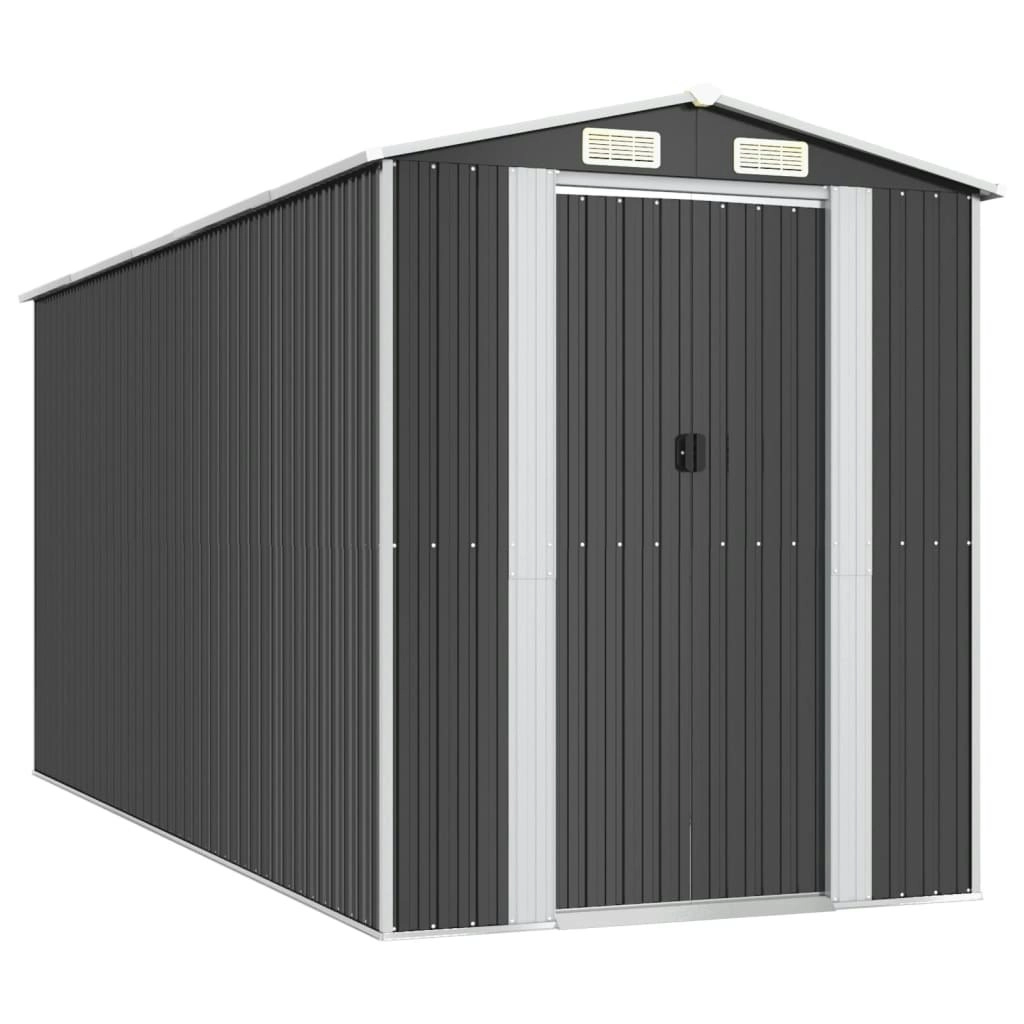 Garden Shed Anthracite 192x440x223 cm Galvanised Steel 3147452