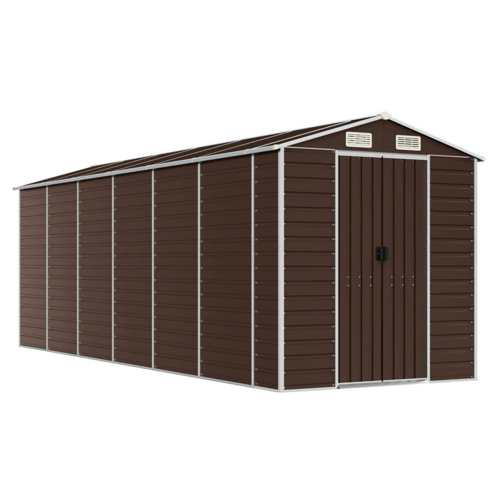 Garden Shed Brown 191x555x198 cm Galvanised Steel 3188269