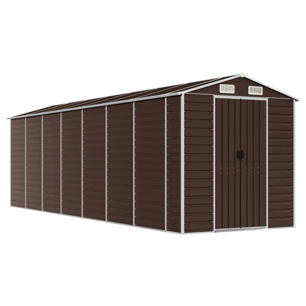 Garden Shed Brown 191x640x198 cm Galvanised Steel 3188270