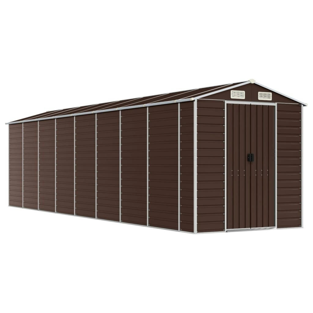 Garden Shed Brown 191x725x198 cm Galvanised Steel 3188271