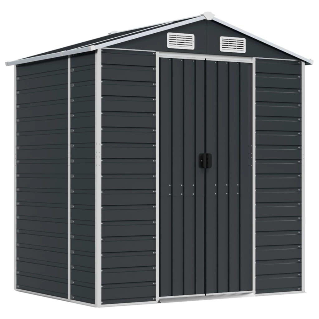 Garden Shed Anthracite 191x130x198 cm Galvanised Steel 3188253