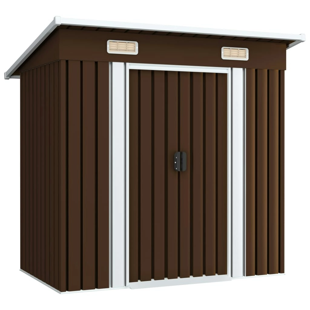 Garden Storage Shed Brown 194x121x181 cm Steel 47027