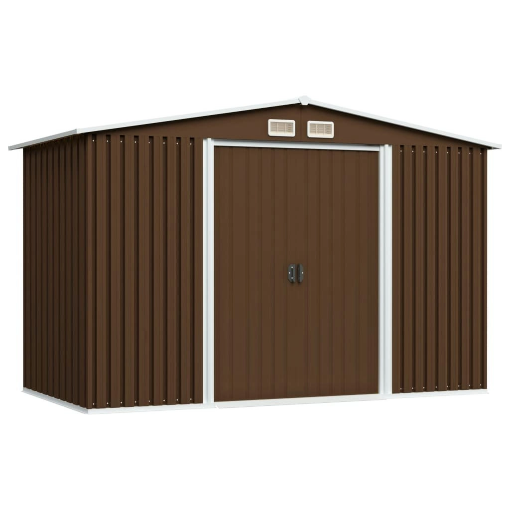 Garden Storage Shed Brown 257x205x178 cm Steel 47031