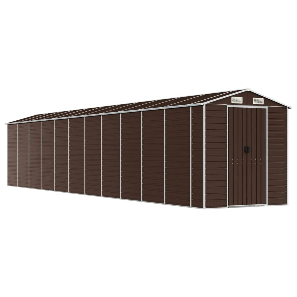 Garden Shed Brown 191x980x198 cm Galvanised Steel 3188274