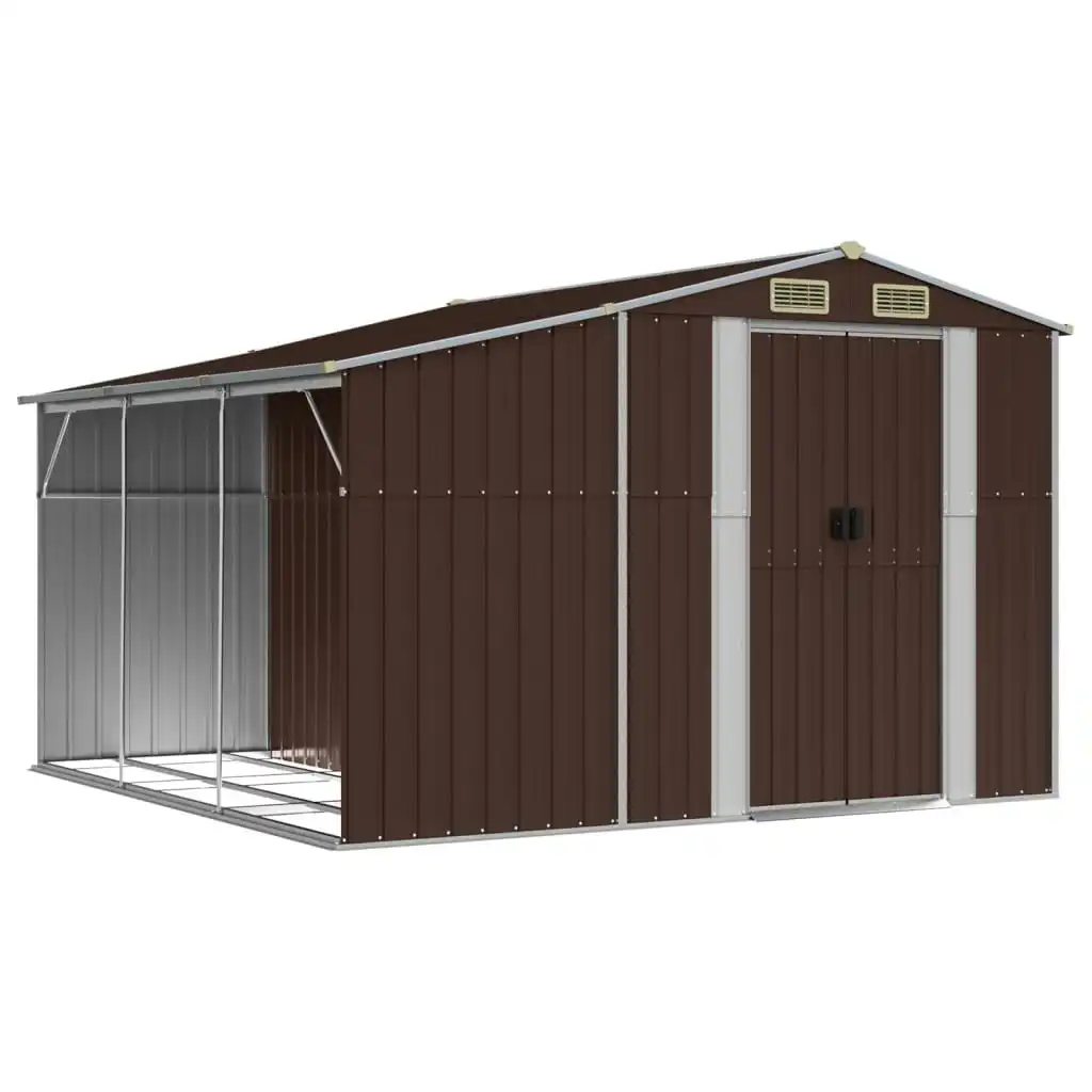 Garden Shed Brown 277x279x179 cm Galvanised Steel 3188296