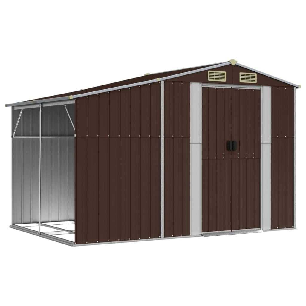 Garden Shed Brown 277x192.5x179 cm Galvanised Steel 3188295