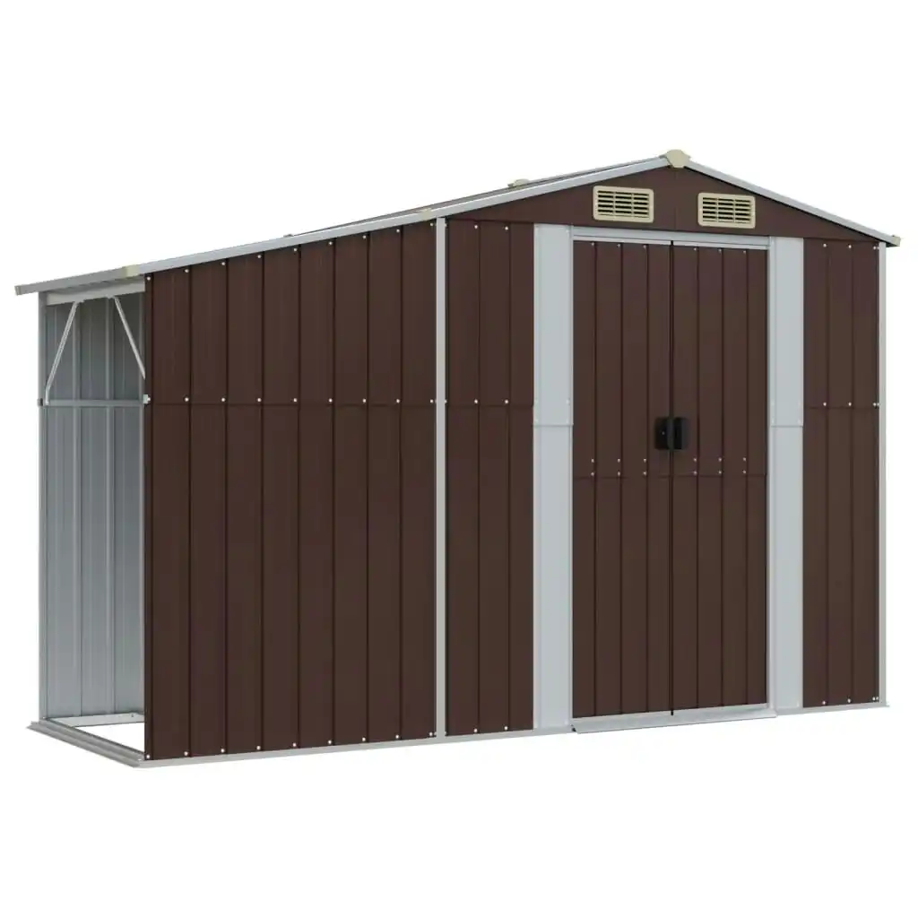 Garden Shed Brown 277x93x179 cm Galvanised Steel 364520