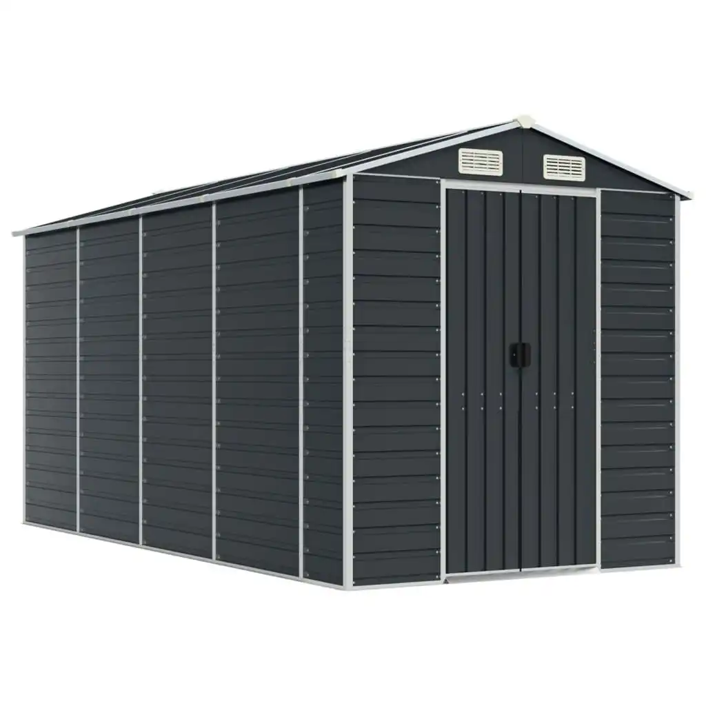 Garden Shed Anthracite 191x385x198 cm Galvanised Steel 3188256