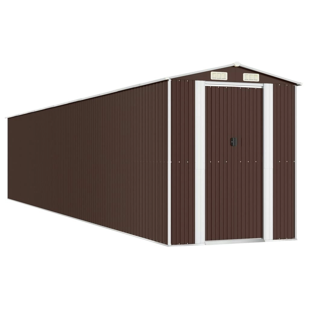 Garden Shed Dark Brown 192x1021x223 cm Galvanised Steel 3147470