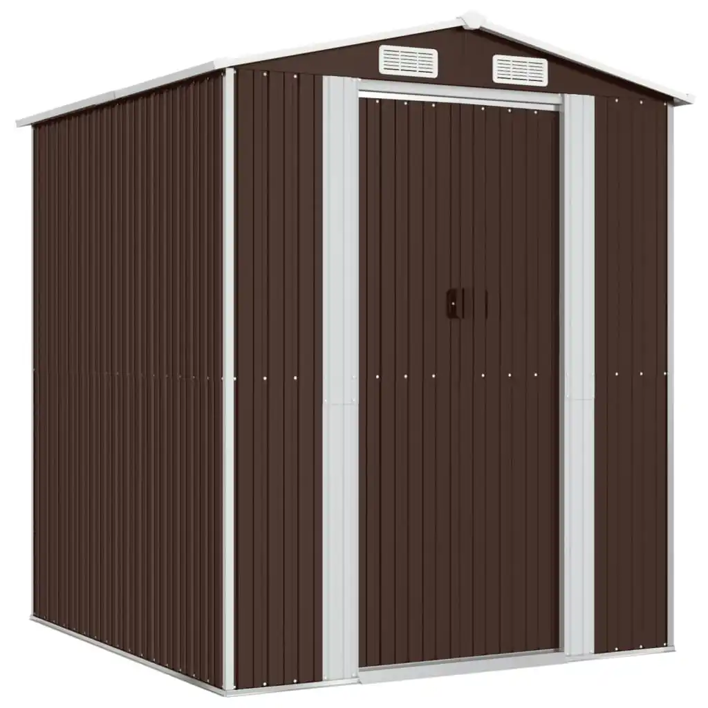 Garden Shed Dark Brown 192x191x223 cm Galvanised Steel 3147460