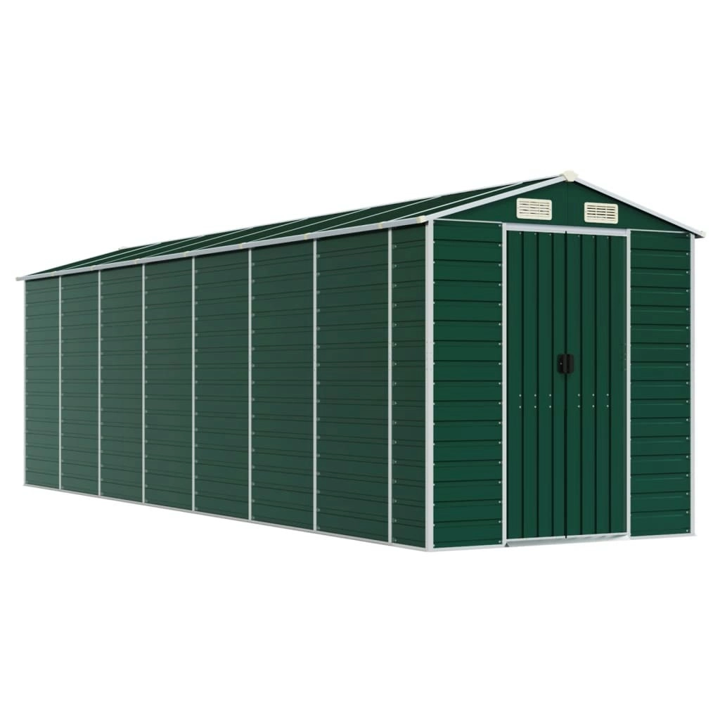 Garden Shed Green 191x640x198 cm Galvanised Steel 3188237