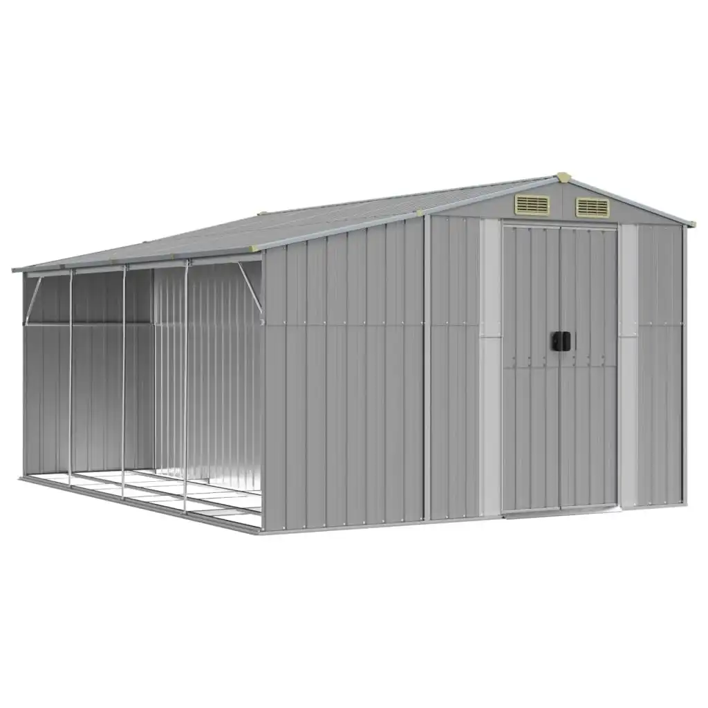 Garden Shed Grey 277x365.5x179 cm Galvanised Steel 3188291