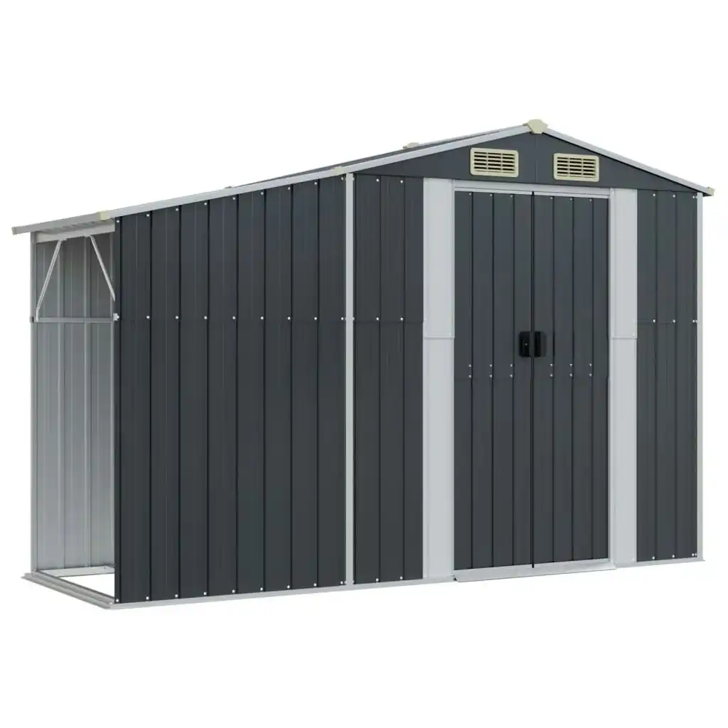 Garden Shed Anthracite 277x93x179 cm Galvanised Steel 364518