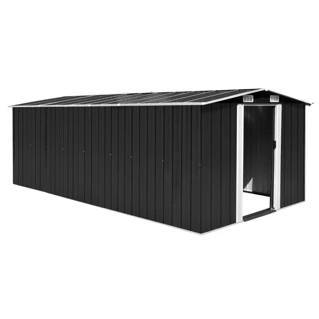 Garden Shed 257x489x181 cm Metal Anthracite 143350