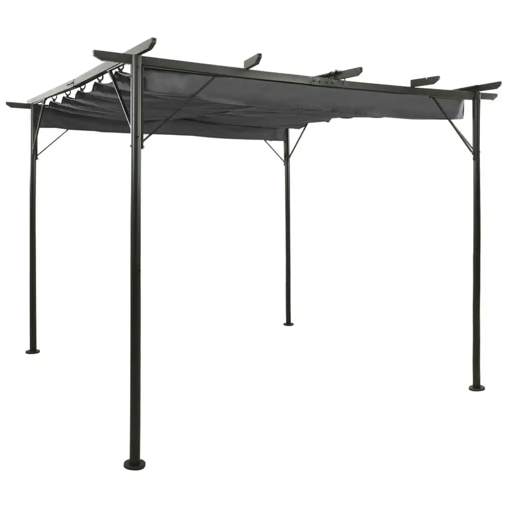 Pergola with Retractable Roof Anthracite 3x3 m Steel 180 g/mÂ² 312226