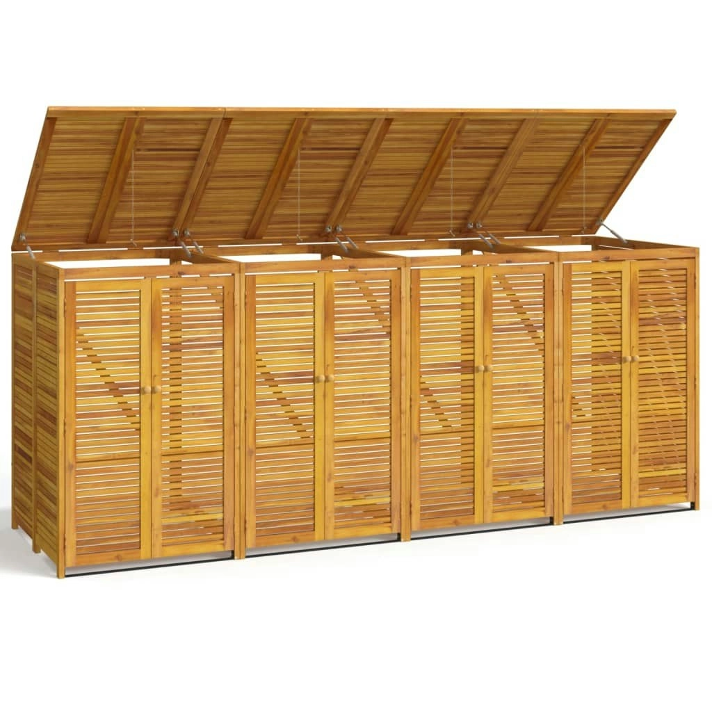 Quadruple Garbage Bin Shed 280x89x117 cm Solid Wood Acacia 3155241