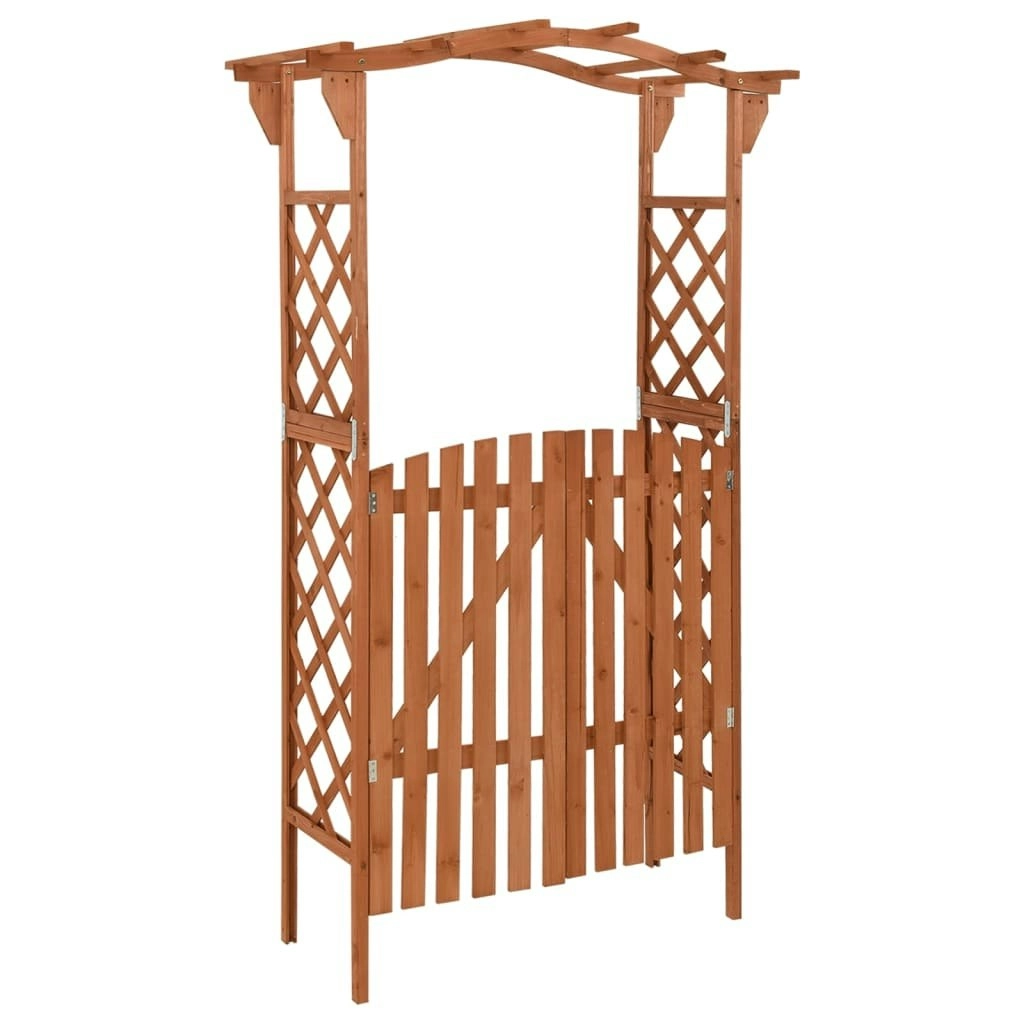 Pergola with Gate 116x40x204 cm Solid Firwood 316389