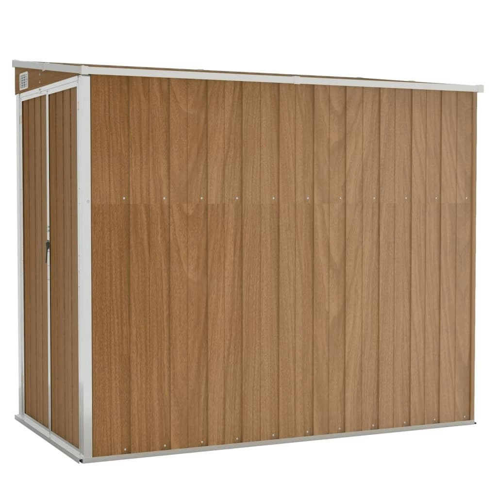 Wall-mounted Garden Shed Brown 118x194x178 cm Galvanised Steel 316224