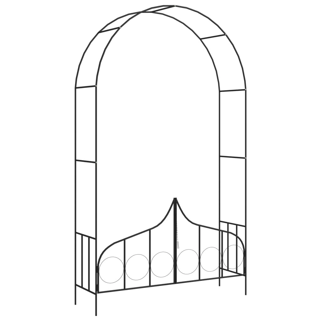 Garden Arch with Gate Black 138x40x238 cm Iron 47092