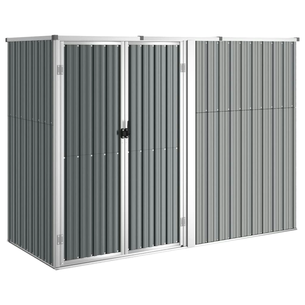 Garden Tool Shed Grey 225x89x161 cm Galvanised Steel 316214