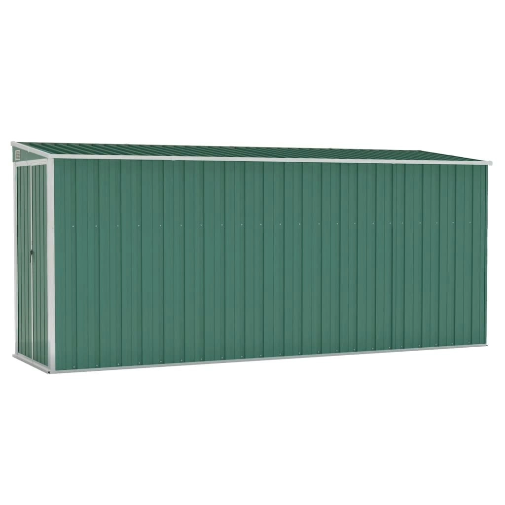 Wall-mounted Garden Shed Green 118x382x178 cm Galvanised Steel 316229