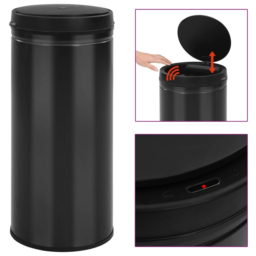 Automatic Sensor Dustbin 80 L Carbon Steel Black 322703