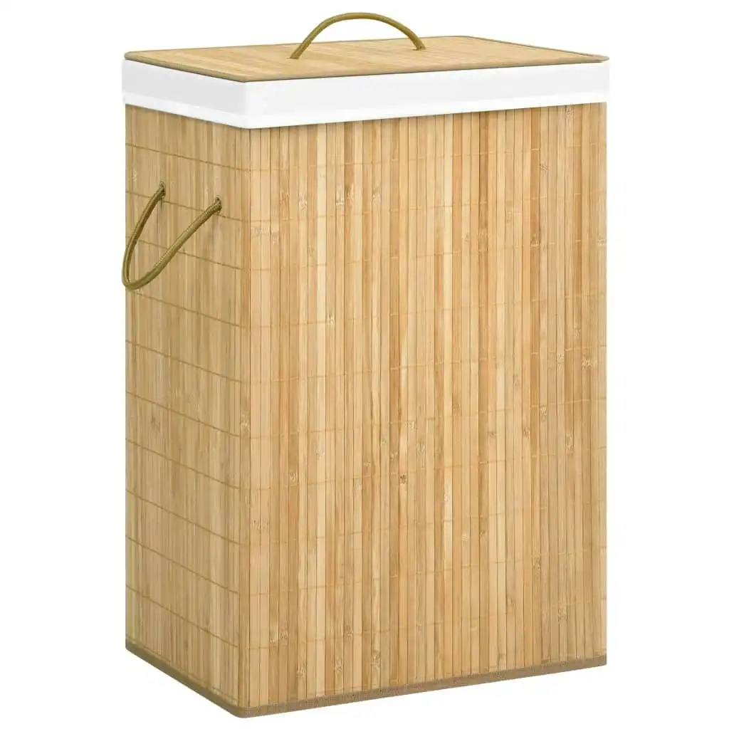 Bamboo Laundry Basket with 2 Sections 72 L 320739