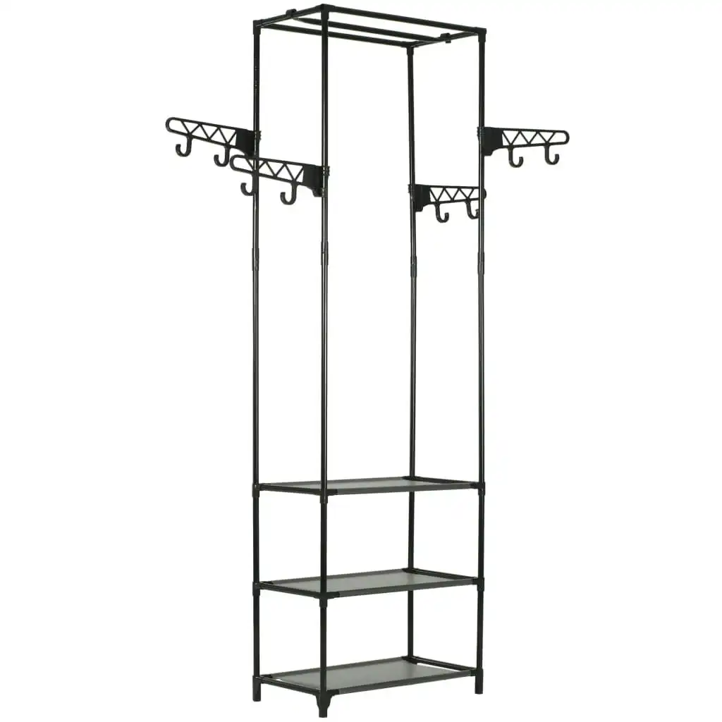 Clothes Rack Steel and Non-woven Fabric 55x28.5x175 cm Black 245742