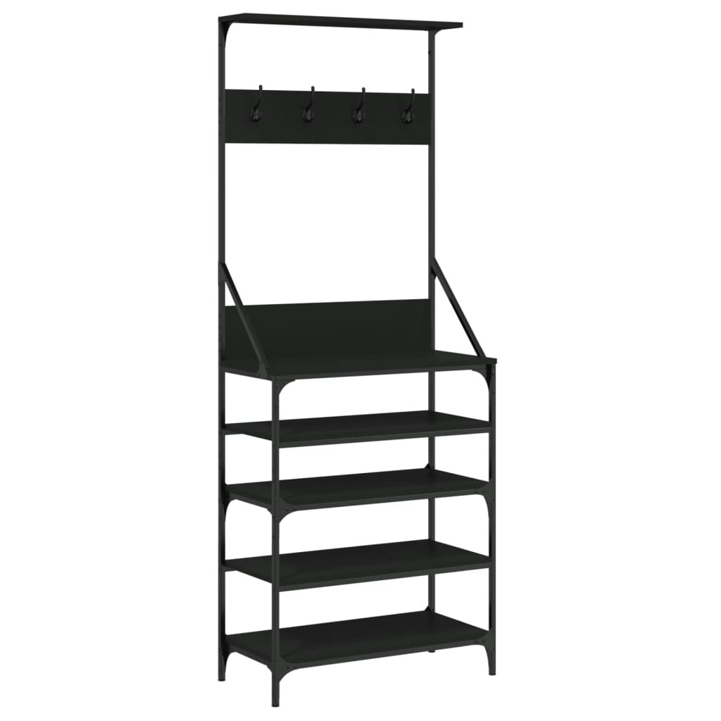 Clothes Rack with Shoe Storage Black 70x34x184 cm 837872