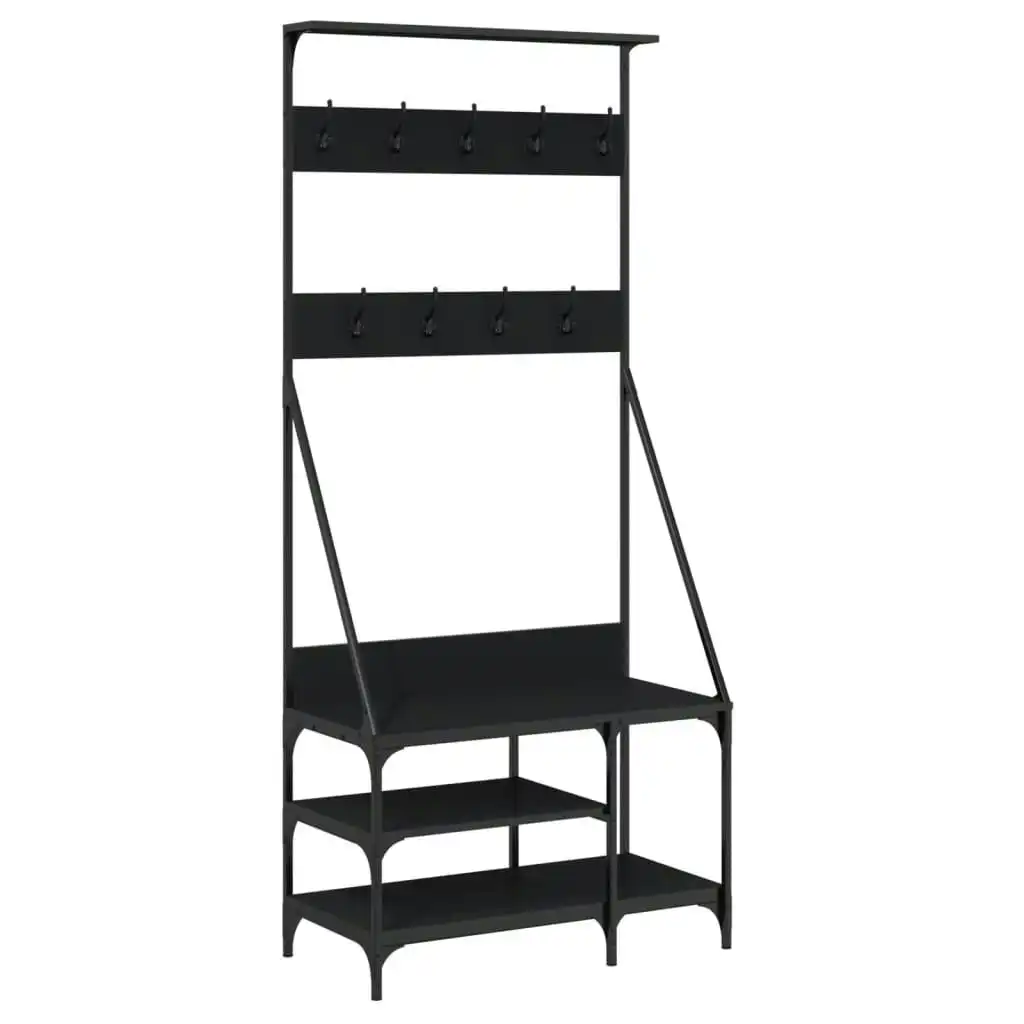 Clothes Rack with Shoe Storage Black 80x40x184 cm 837862