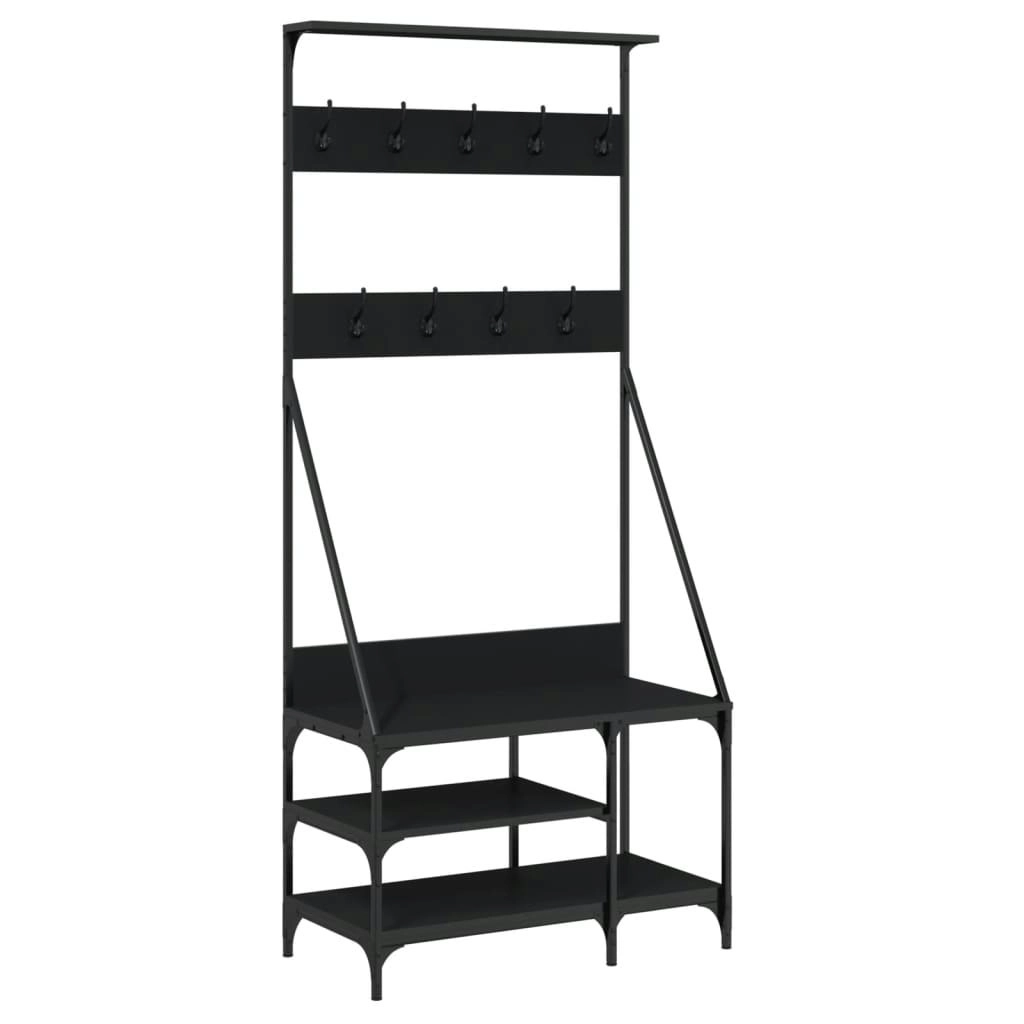 Clothes Rack with Shoe Storage Black 80x40x184 cm 837862