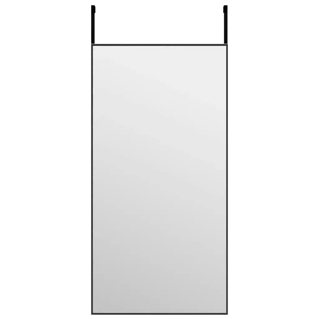 Door Mirror Black 40x80 cm Glass and Aluminium 327407