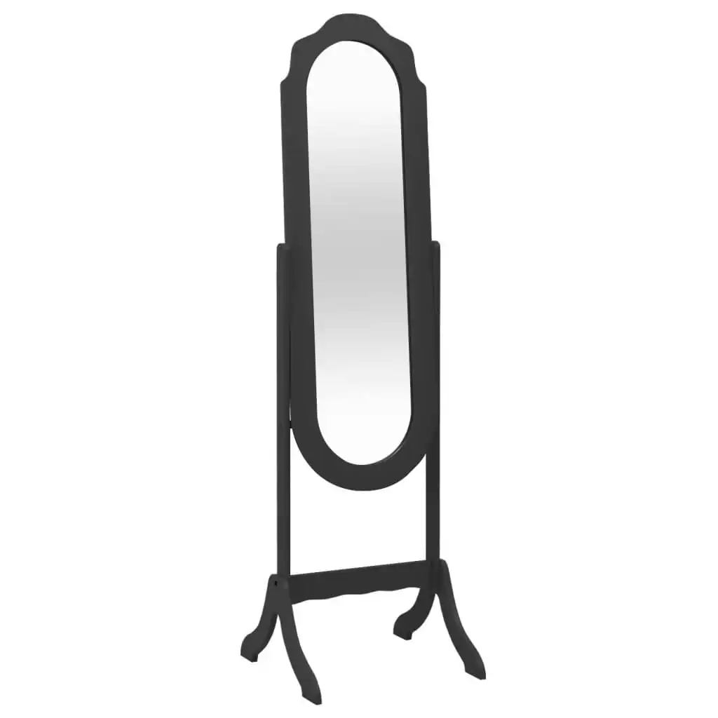 Free Standing Mirror Black 45.5x47.5x160 cm Engineered Wood 353906