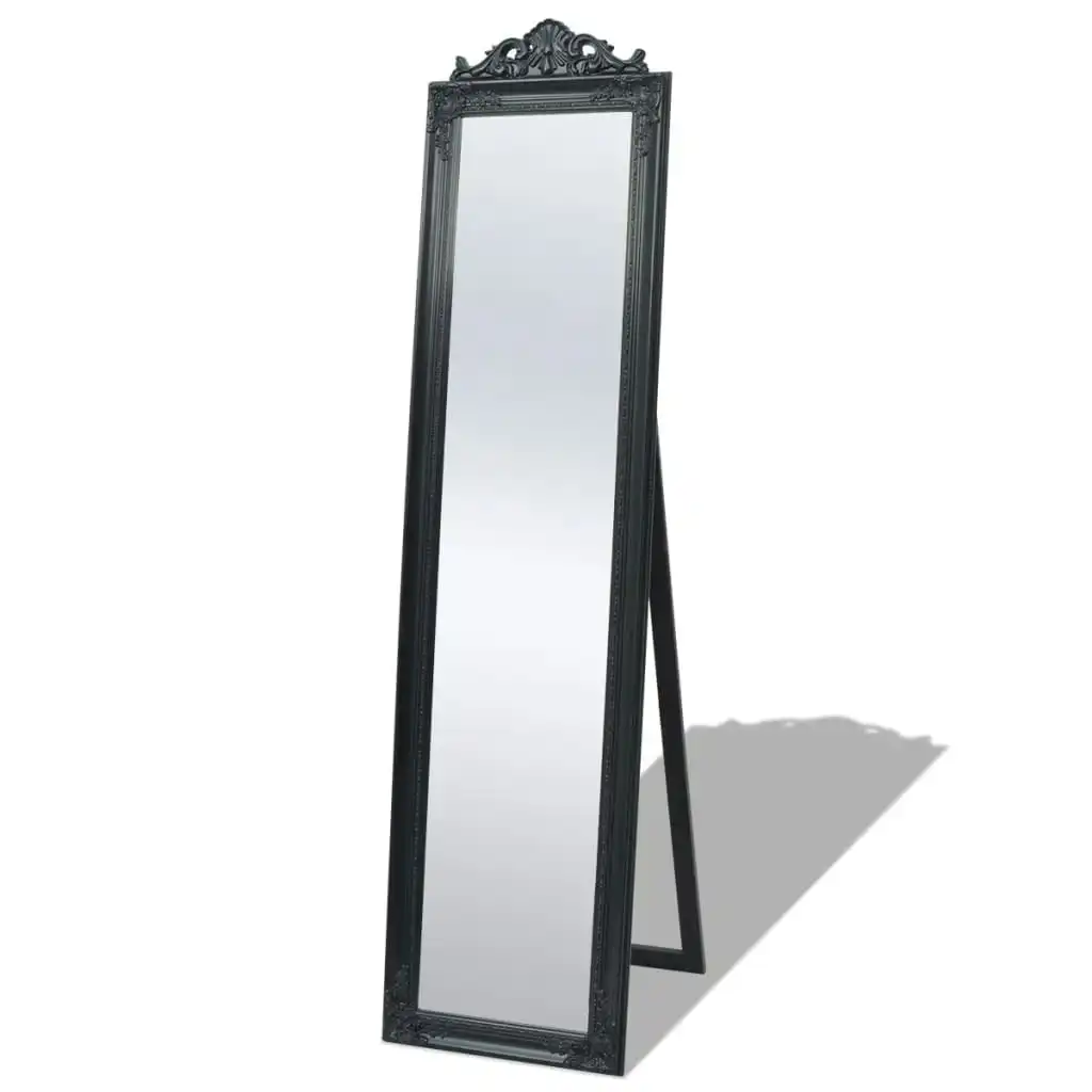 Free-Standing Mirror Baroque Style 160x40 cm Black 243694