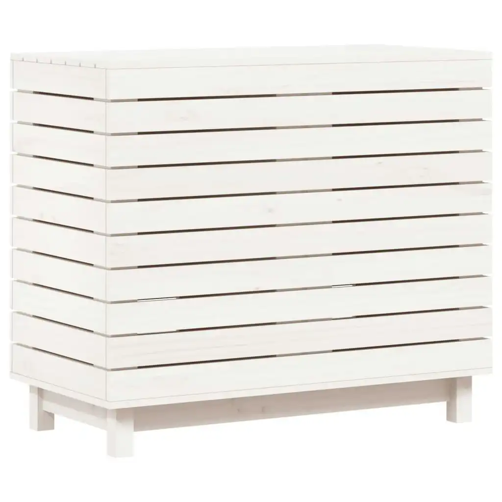 Laundry Basket White 88.5x44x76 cm Solid Wood Pine 832324