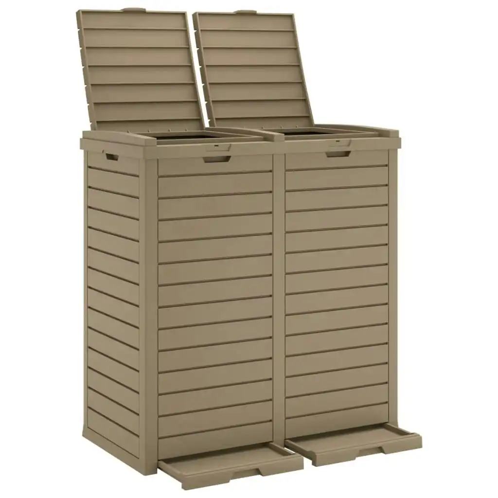 Outdoor Garbage Bin Light Brown 78x41x86 cm Polypropylene 364174