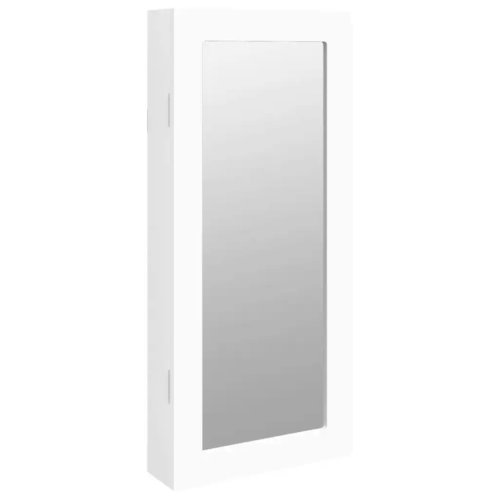 Mirror Jewellery Cabinet Wall Mounted White 30x8.5x67 cm 353208