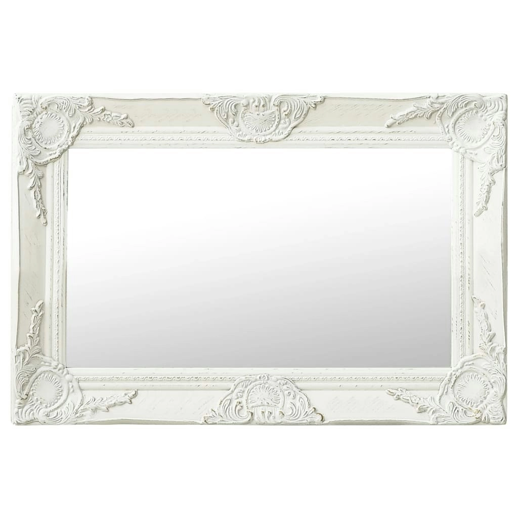 Wall Mirror Baroque Style 60x40 cm White 320328