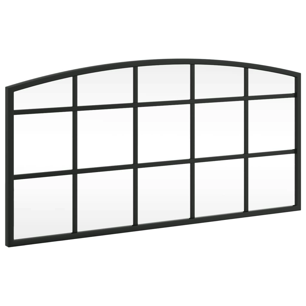 Wall Mirror Black 60x30 cm Arch Iron 358636