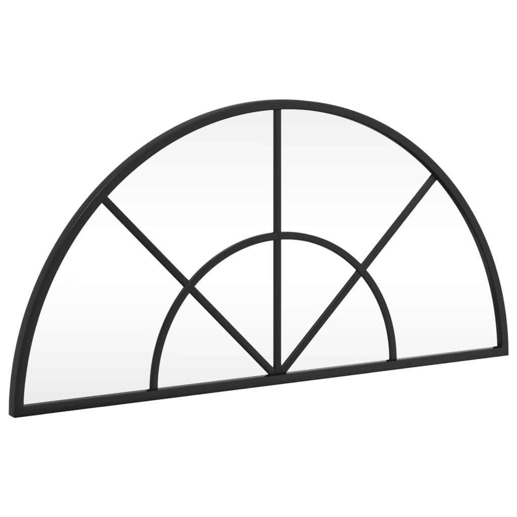 Wall Mirror Black 60x30 cm Arch Iron 358650