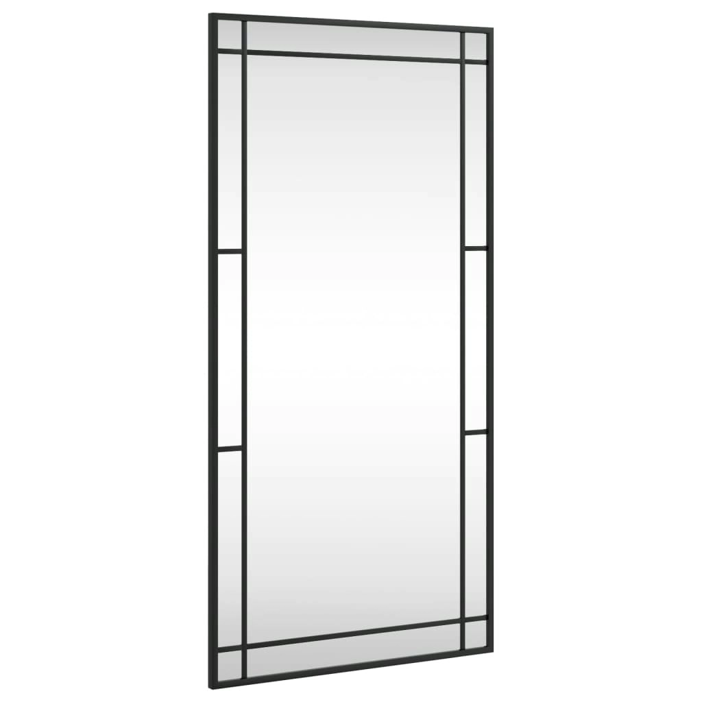 Wall Mirror Black 50x100 cm Rectangle Iron 358630