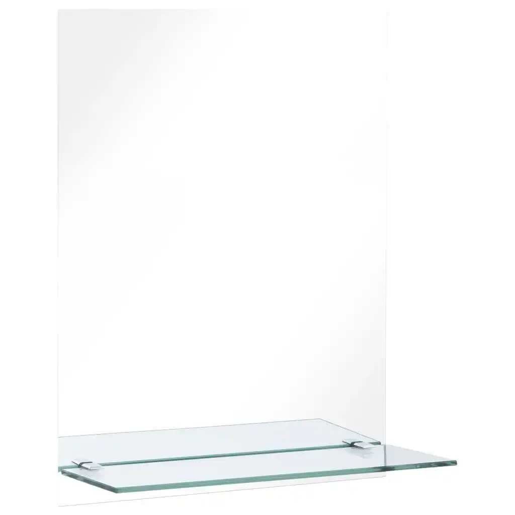 Wall Mirror with Shelf 50x70 cm Tempered Glass 249440