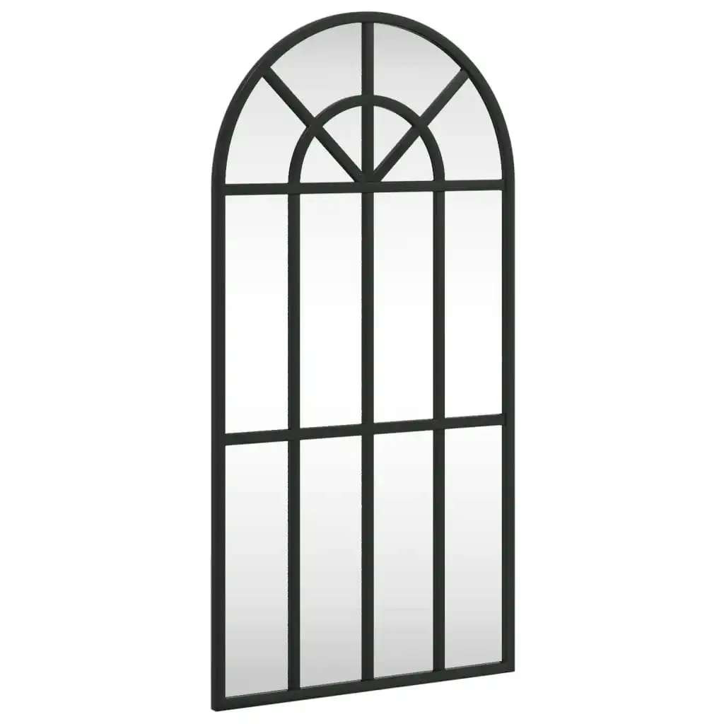 Wall Mirror Black 30x60 cm Arch Iron 358624