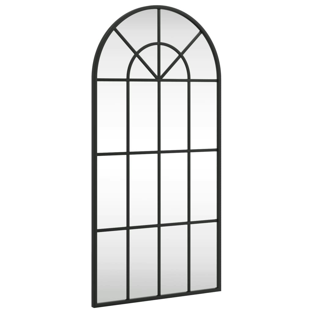 Wall Mirror Black 40x80 cm Arch Iron 358625