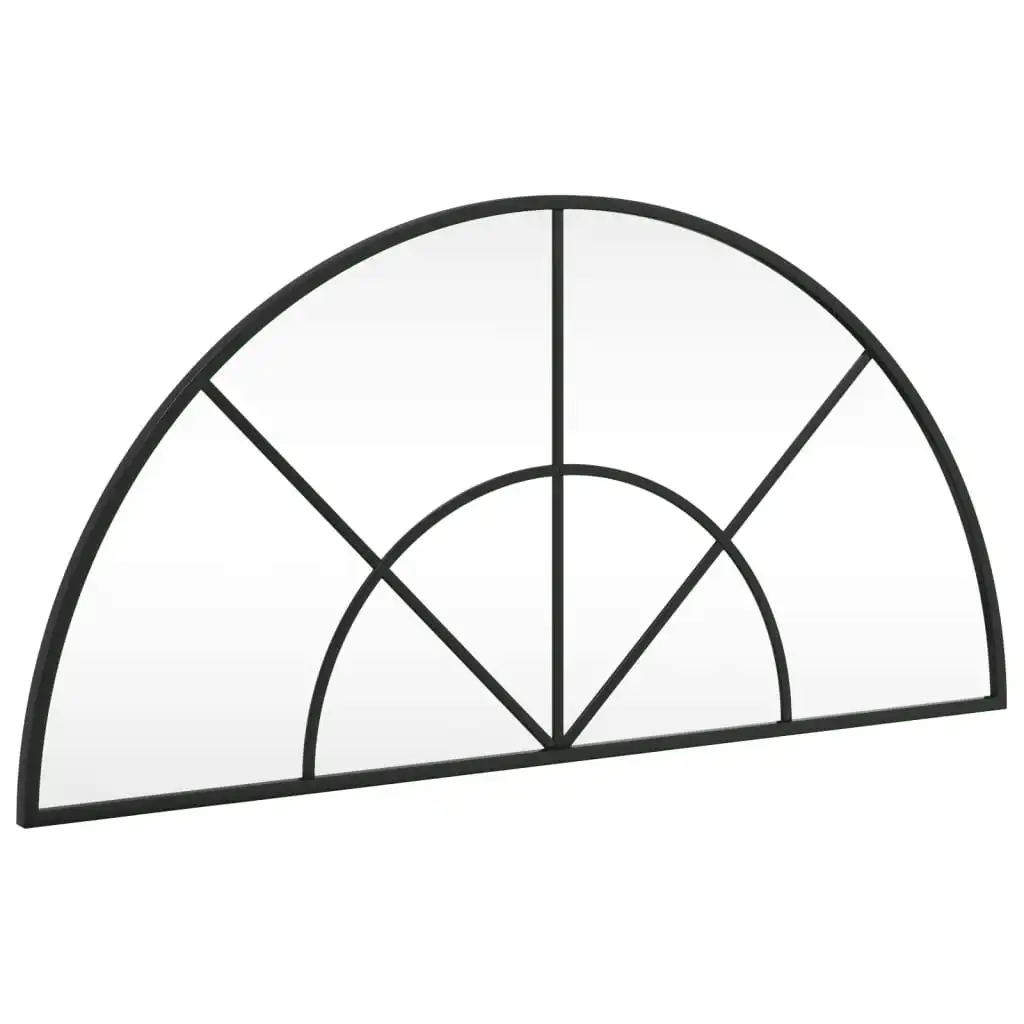 Wall Mirror Black 80x40 cm Arch Iron 358651