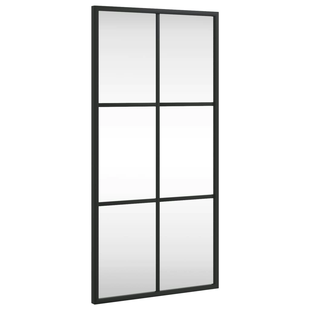 Wall Mirror Black 30x60 cm Rectangle Iron 358641